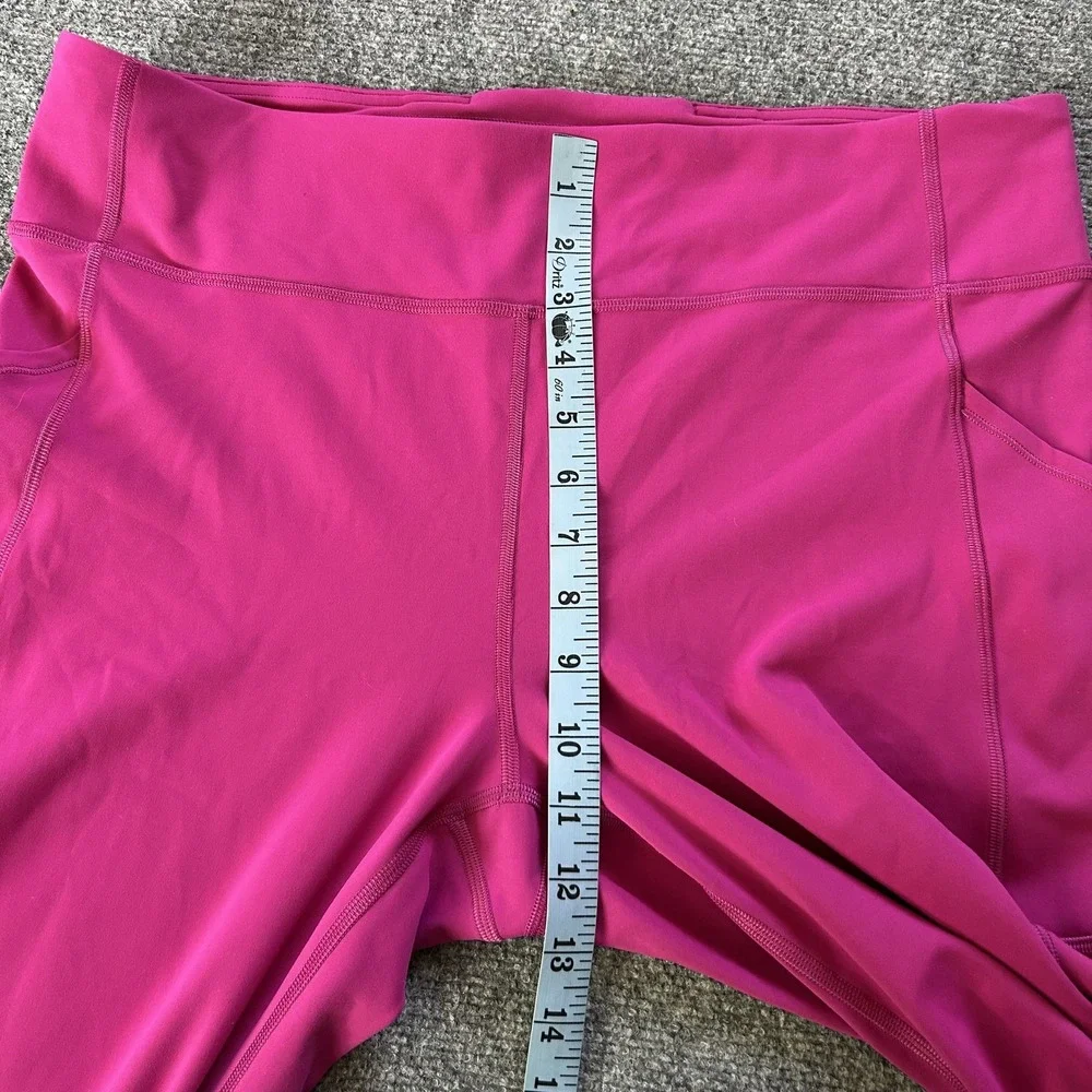 Lululemon Pants Womens 16 Pink Wunder High Rise Crop Pocket Yoga Workout‎ Lulu